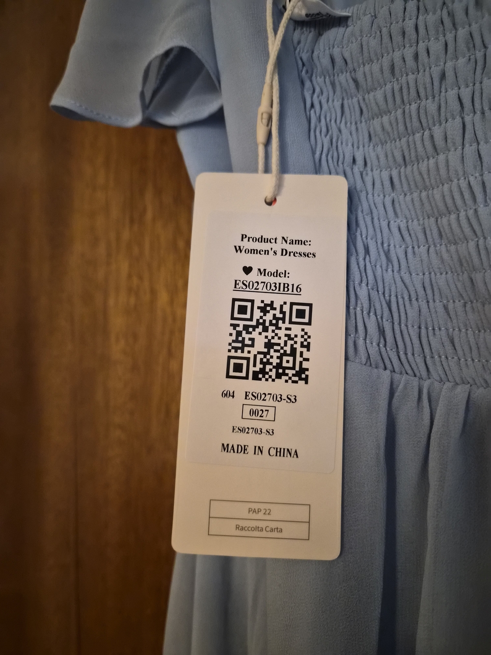 Ever Pretty Light Blue Smocked Bodice Maxi Dress
